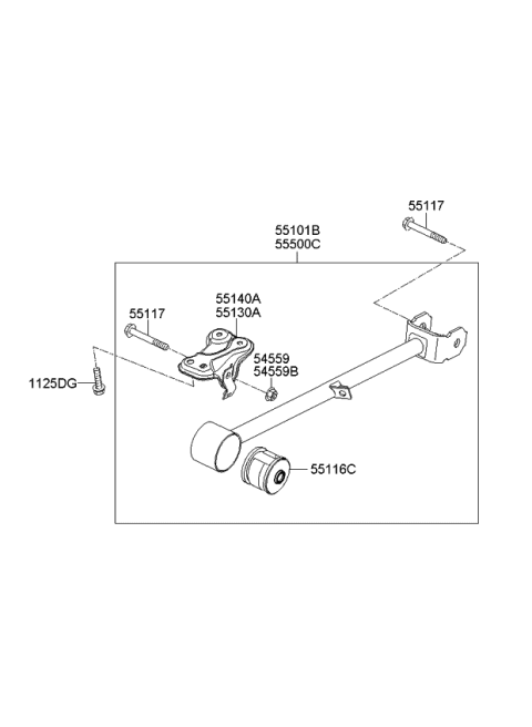 2007 Kia Spectra Arm Complete-Trailing,L Diagram for 551002F601