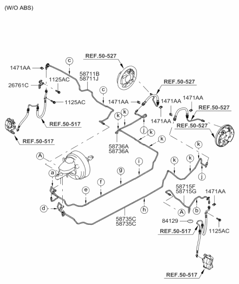 2009 Kia Spectra Brake Fluid Line Diagram 1