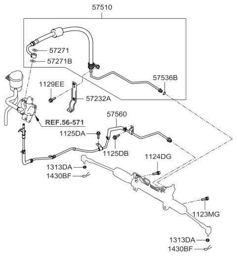 2009 Kia Spectra Power Steering Gear Box Diagram 2