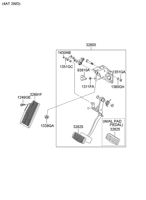 2008 Kia Spectra Accelerator Pedal Diagram 3