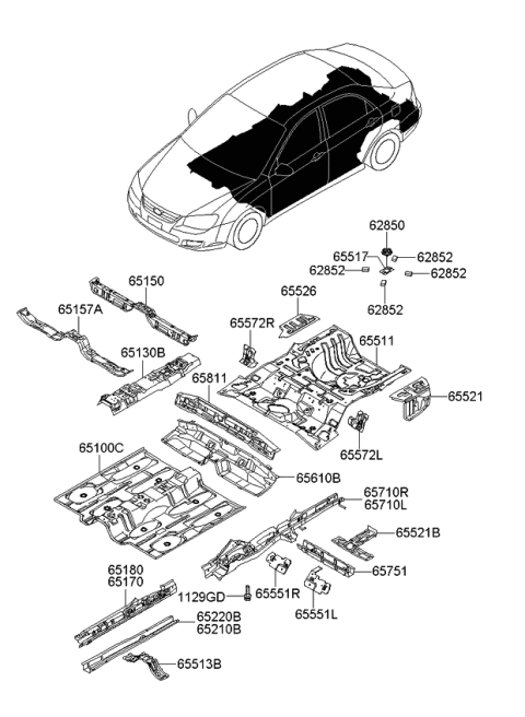 2008 Kia Spectra Panel-Floor Diagram