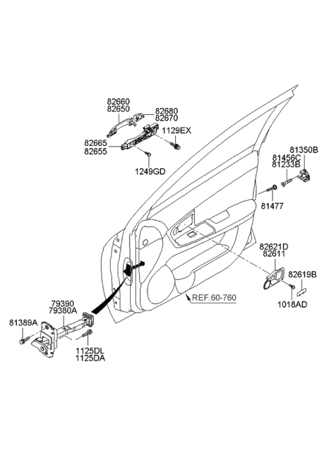 2009 Kia Spectra Locking-Front Door Diagram