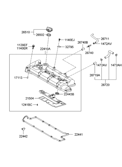 2008 Kia Spectra Clamp-Accelerator Cable Diagram for 327952D000