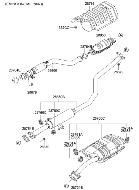 2007 Kia Spectra Muffler & Exhaust Pipe Diagram 2