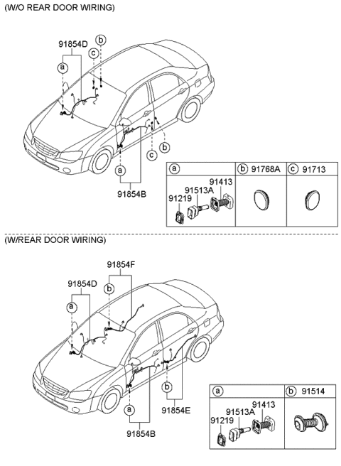 2007 Kia Spectra Wiring Assembly-Front Door,Door Diagram for 916012F522