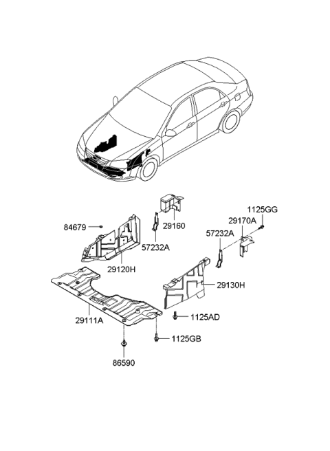 2009 Kia Spectra Under Cover Diagram