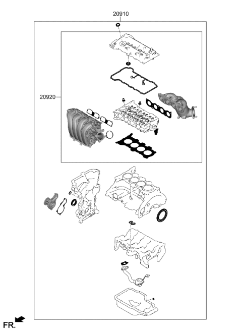 2023 Kia Forte GASKET KIT-ENGINE OV Diagram for 209102EH12