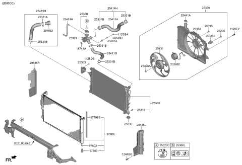 2022 Kia Forte Hose-Radiator Inlet Diagram for 25411F2100