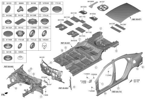 2023 Kia Forte Film-Anti CHIPPG RH Diagram for 84167M6000