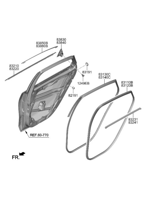 2023 Kia Forte MOULDING Assembly-Rr Dr Diagram for 83850M6000