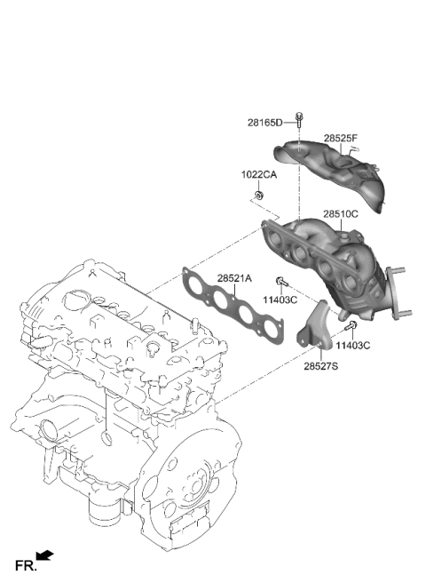 2022 Kia Forte MANIFOLD CATALYTIC A Diagram for 285102ELH0