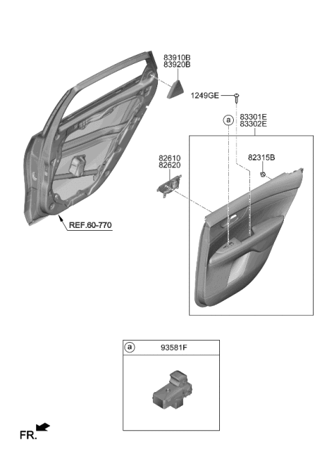 2022 Kia Forte Rear Door Trim Diagram