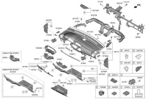 2023 Kia Forte COVER ASSY-CRASH PAD Diagram for 84750M7520BPG