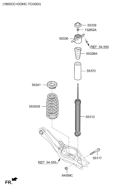 2023 Kia Forte Bumper Rubber Diagram for 55326G3AA0