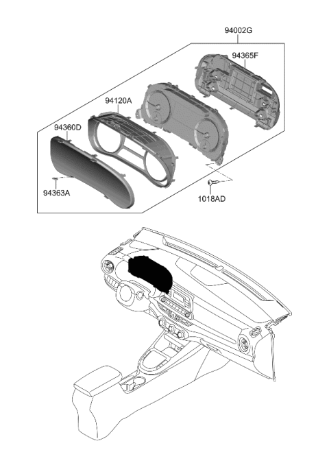 2023 Kia Forte CLUSTER ASSY-INSTRUM Diagram for 94041M7040