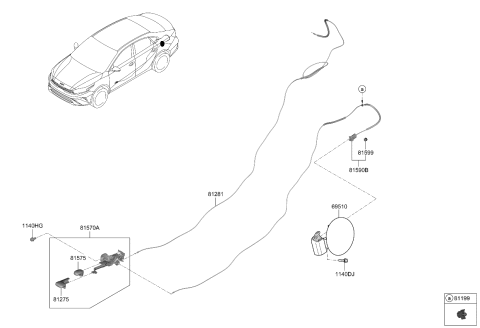 2022 Kia Forte Fuel Filler Door Diagram