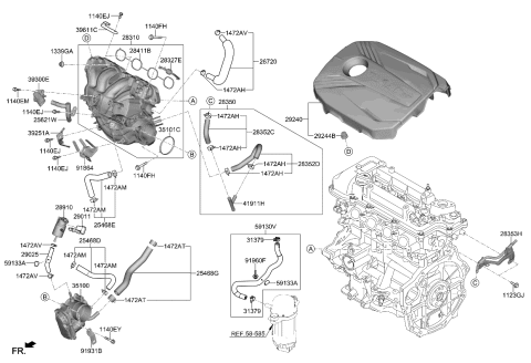 2023 Kia Forte Engine Cover Assembly Diagram for 292402B220