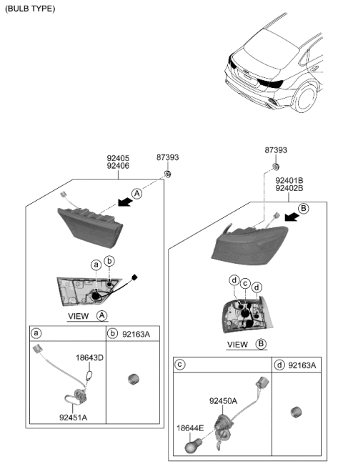 2023 Kia Forte LAMP ASSY-REAR COMB Diagram for 92402M7600