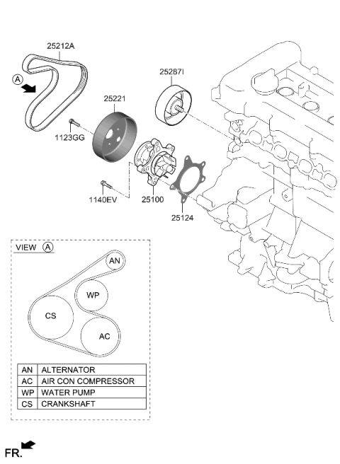 2023 Kia Forte Coolant Pump Diagram 1