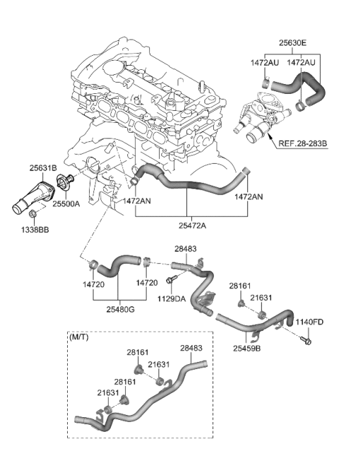 2022 Kia Forte Pipe-Heater Diagram for 254572E030