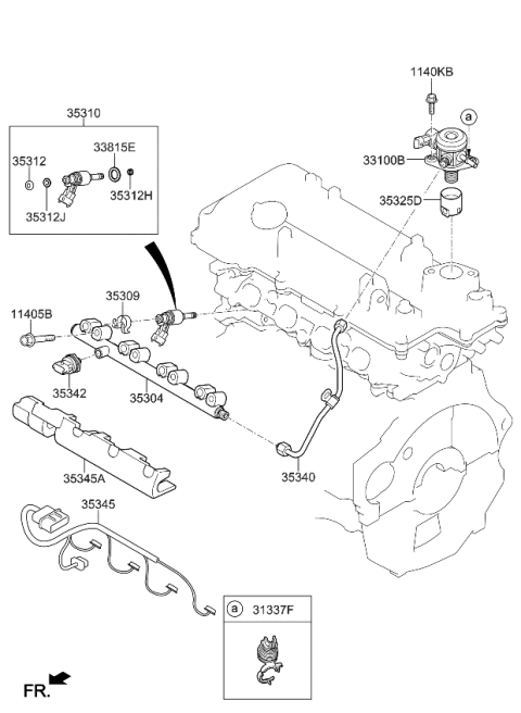 2023 Kia Forte Throttle Body & Injector Diagram 1