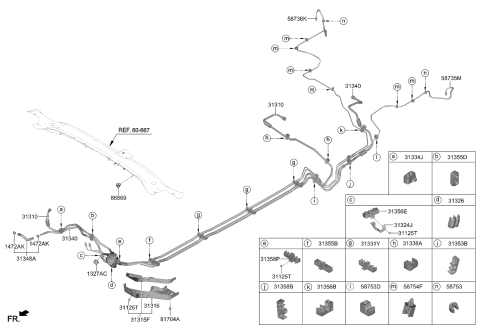 2022 Kia Forte Clamp-Fuel Tube Diagram for 31324M6100