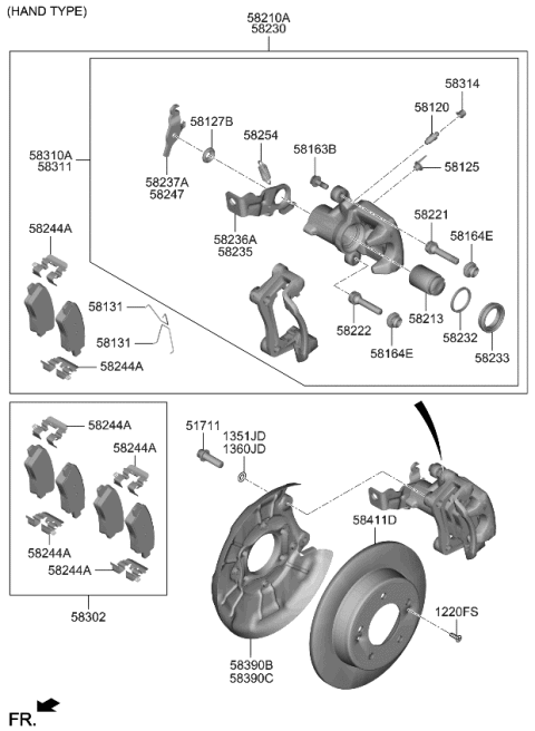 2023 Kia Forte BRAKE ASSY-RR WHEEL Diagram for 58230M6600