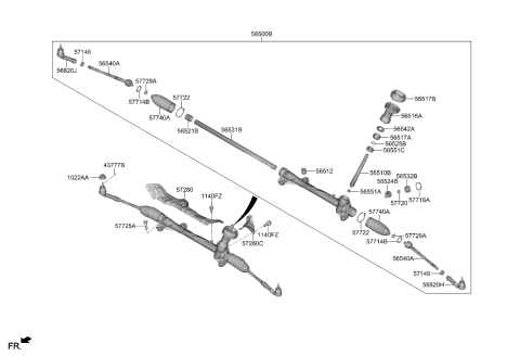 2023 Kia Forte PINION ASSY-STEERING Diagram for 56512M6000