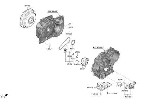 2022 Kia Forte Oil Filter Assembly Diagram for 481482H000