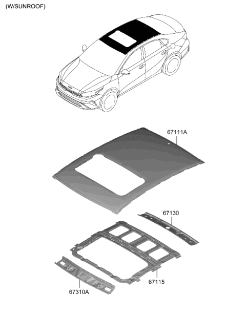 2023 Kia Forte Roof Panel Diagram 2