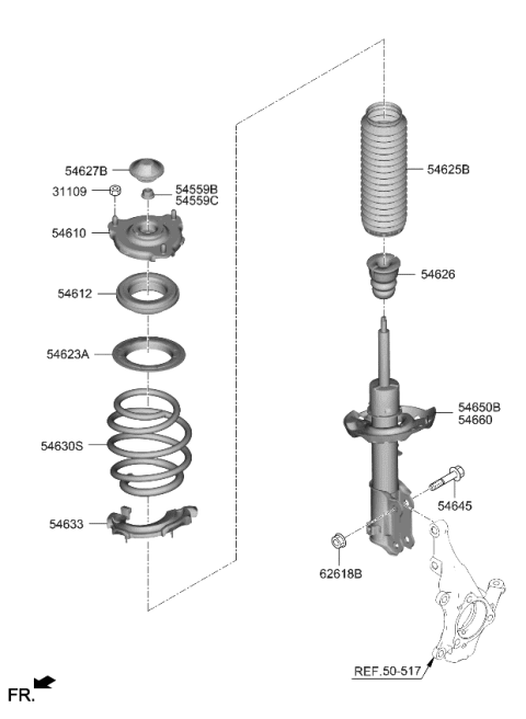 2023 Kia Forte Spring & Strut-Front Diagram