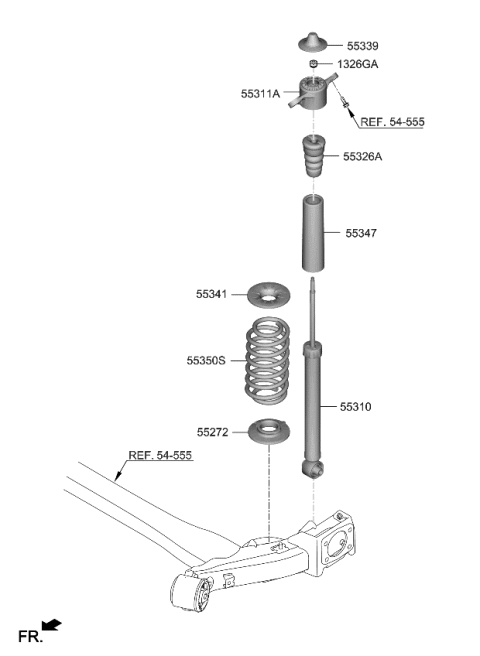 2022 Kia Forte Rear Spring & Strut Diagram 1