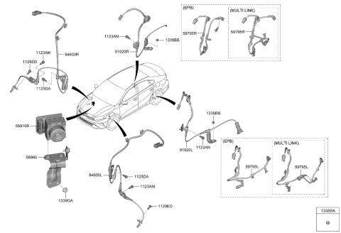 2022 Kia Forte HYDRAULIC UNIT ASSY Diagram for 58910M7AB0