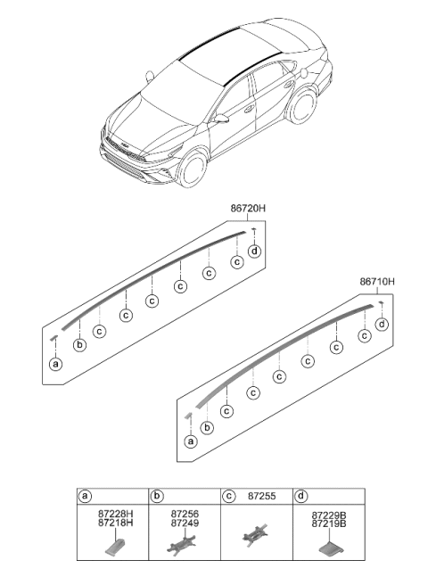 2022 Kia Forte Roof Garnish & Rear Spoiler Diagram 1