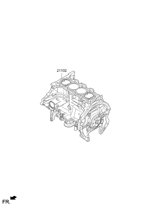 2022 Kia Forte Short Engine Assy Diagram 2
