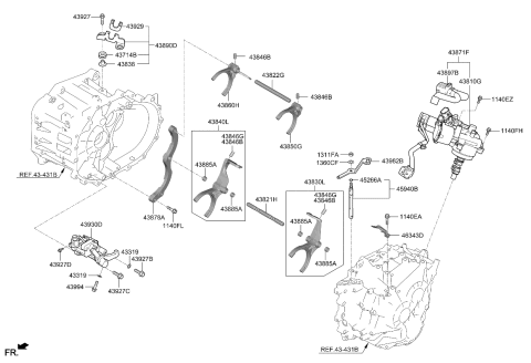 2022 Kia Forte Gear Shift Control-Manual Diagram 1