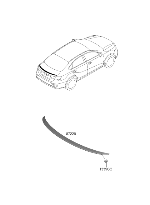 2022 Kia Forte Spoiler-Rr Diagram for 87210M6200