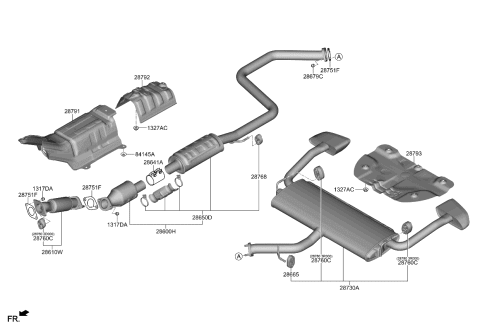 2022 Kia Forte Muffler & Exhaust Pipe Diagram 1