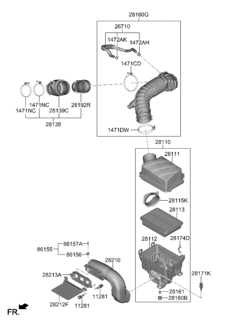 2023 Kia Forte Air Cleaner Diagram 1