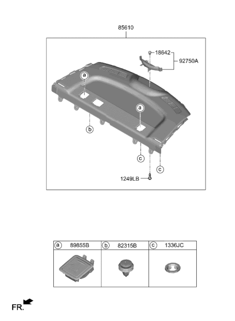 2023 Kia Forte Rear Package Tray Diagram