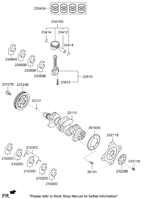 2022 Kia Forte Crankshaft & Piston Diagram 2