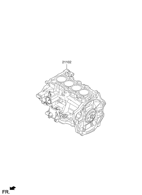 2022 Kia Forte Short Engine Assy Diagram 1
