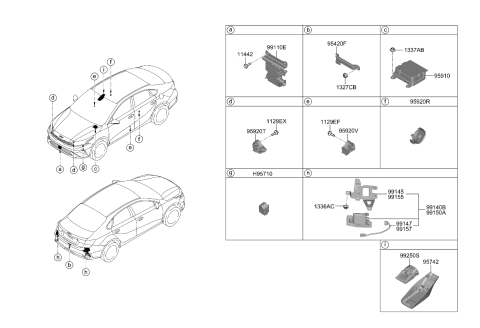 2022 Kia Forte UNIT ASSY-REAR CORNE Diagram for 99140M6600