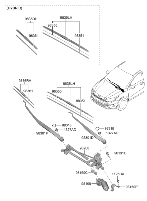 2023 Kia Forte Windshield Wiper Diagram