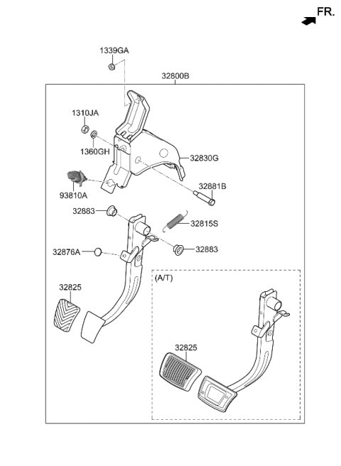 2022 Kia Forte Brake & Clutch Pedal Diagram 1