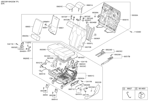 2022 Kia Sorento Pad-Rear Seat Back,L Diagram for 89351R5300