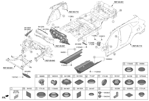 2023 Kia Sorento Isolation Pad & Plug Diagram