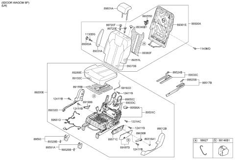2023 Kia Sorento ARMREST Assembly-Rr Seat Diagram for 89900R5510MRU