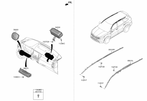 2023 Kia Sorento Curtain Air Bag Modu Diagram for 80420R5000