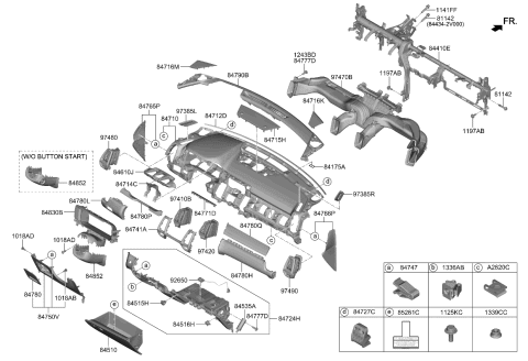 2022 Kia Sorento Crash Pad Diagram